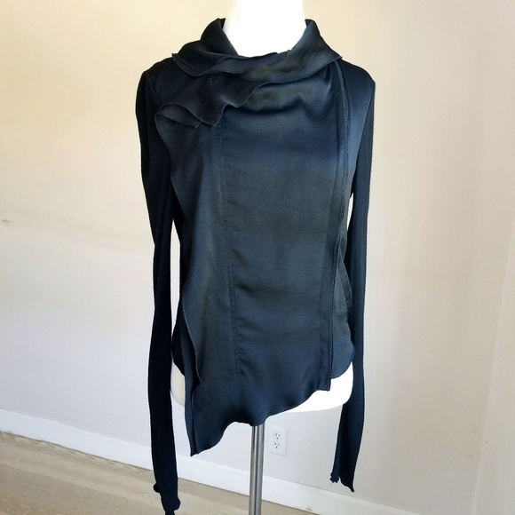 BCBGMaxAzria Jackets & Blazers - BCBGMaxAzria Mixed Media Black Lightweight Jacket